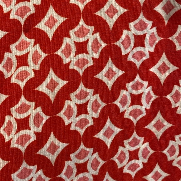 Boden Edie Jersey Swing Skirt w Pockets Red Pink Geometric Size 8 LONG - Picture 3 of 7